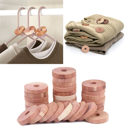 Cedertræ Ringe mod møl - 10 stk til skabe &amp; skuffer - Iris Hantverk