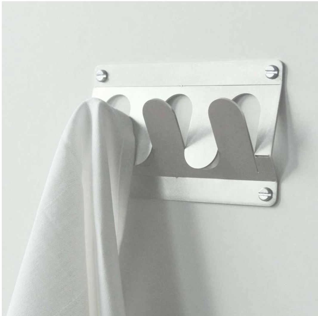 Knagerække m. 3 knage i Recycled metal - Mo Man Tai