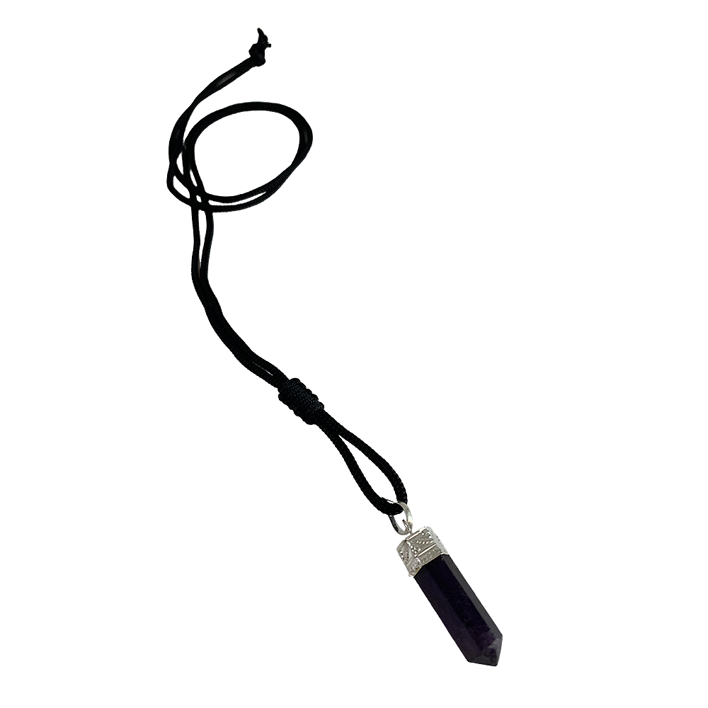 Ametyst Halskæde m. Krystal Pendel