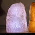 Krystal lampe m. LED lys - Rå Rosenkvarts