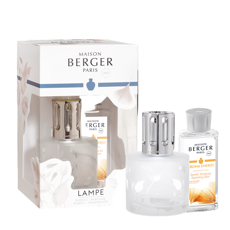 Maison Berger Aroma Energy duftlampe fra Maison Berger Paris – et komplet startsæt, der renser luften og fylder hjemmet med sprudlende citrus, energi og godt humør