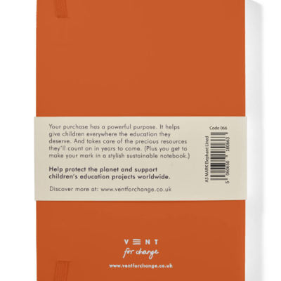 Vent for Change - Notesbog, Recycled læder - Brændt Orange