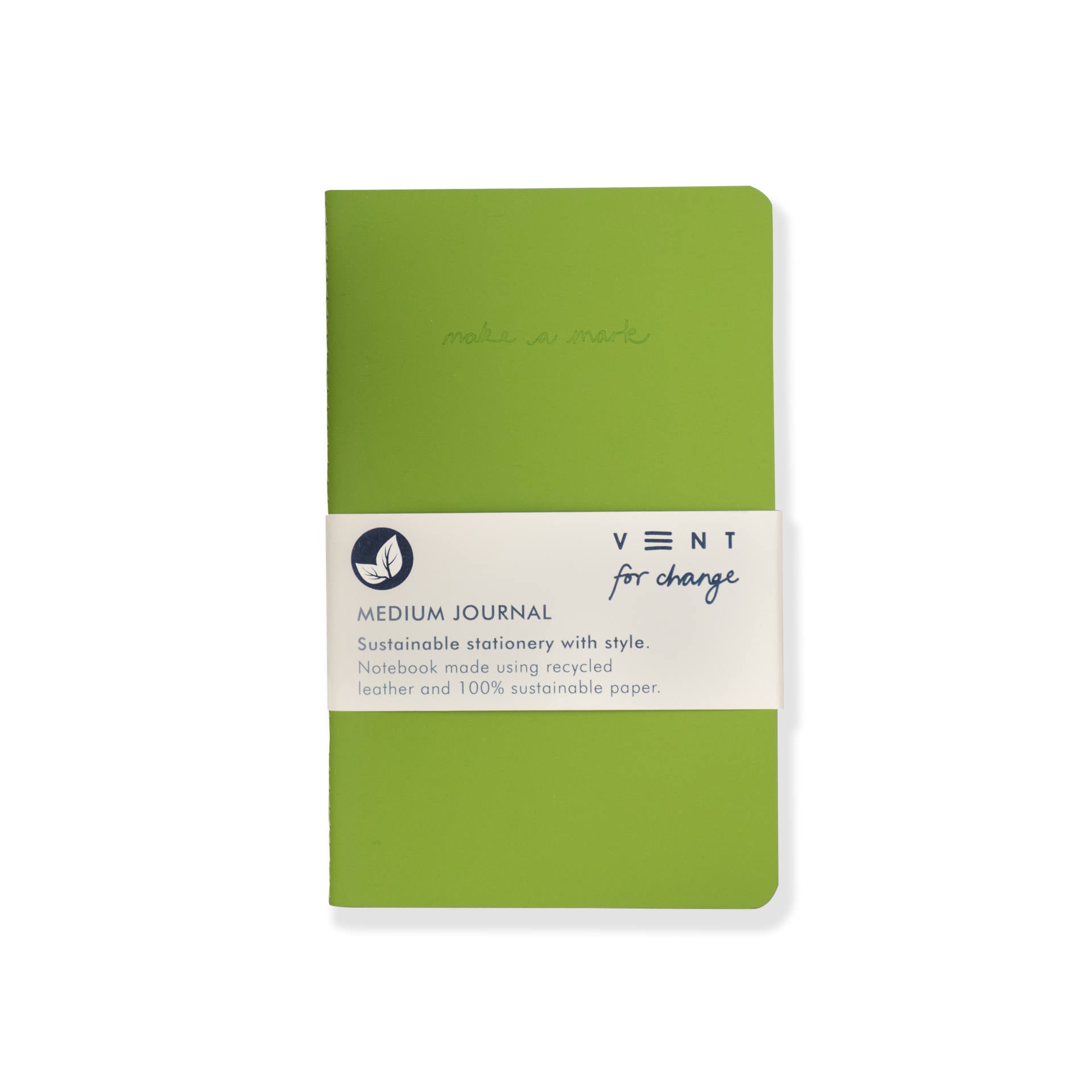 Vent for Change - Notesbog, Recycled læder - Lime Grøn