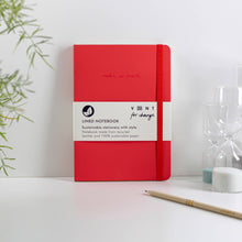 Vent for Change - Notesbog, Recycled læder - Rød