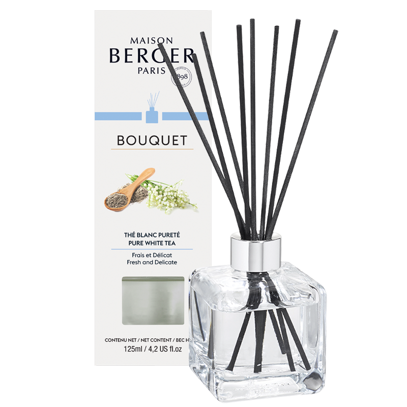 Pure White Tea - Flakon m. Duftpinde - Ren duft - Maison Berger