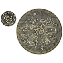 Røgelsesholder, metalskål m. dragemønster - Bronze farvet