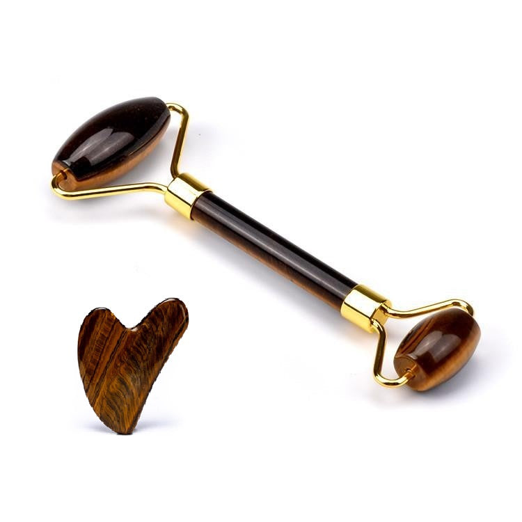 Massage sæt med Face Roller & Gua Sha - Tigerøje