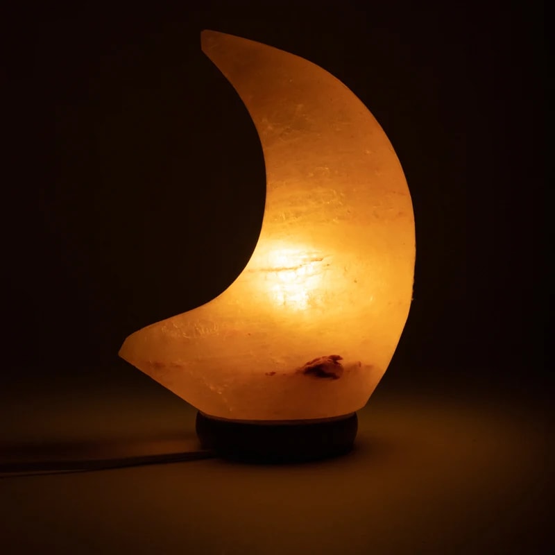 Himalaya Salt Lampe &quot;Moon&quot; m. LED lys - 2,2kg