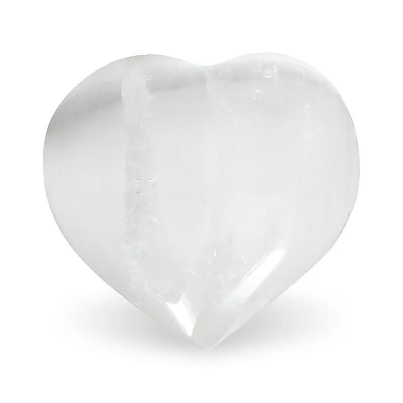 Selenit Hjerte - Hvid Selenit Krystal