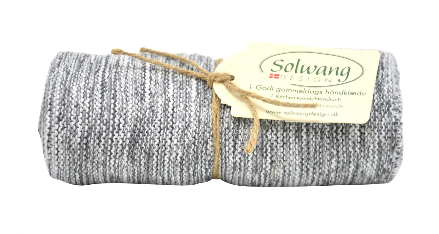 Solwang Design - Håndklæde, strikkede - Grå meleret