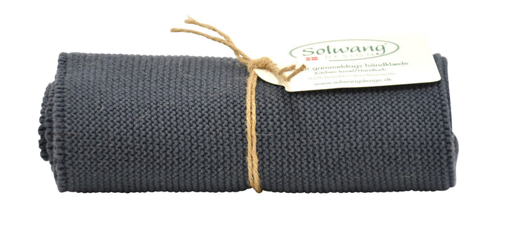 Solwang Design - Strikket håndklæde - Stålgrå - 32x47cm