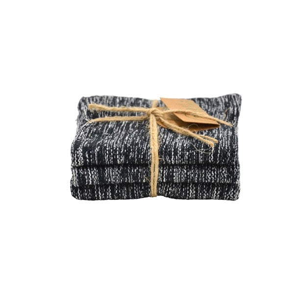 Solwang Design - Strikkede Karklude - Sort meleret - 3 stk.