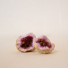 Krystal Geode m. Pink kvarts Klynger - 5-8 cm