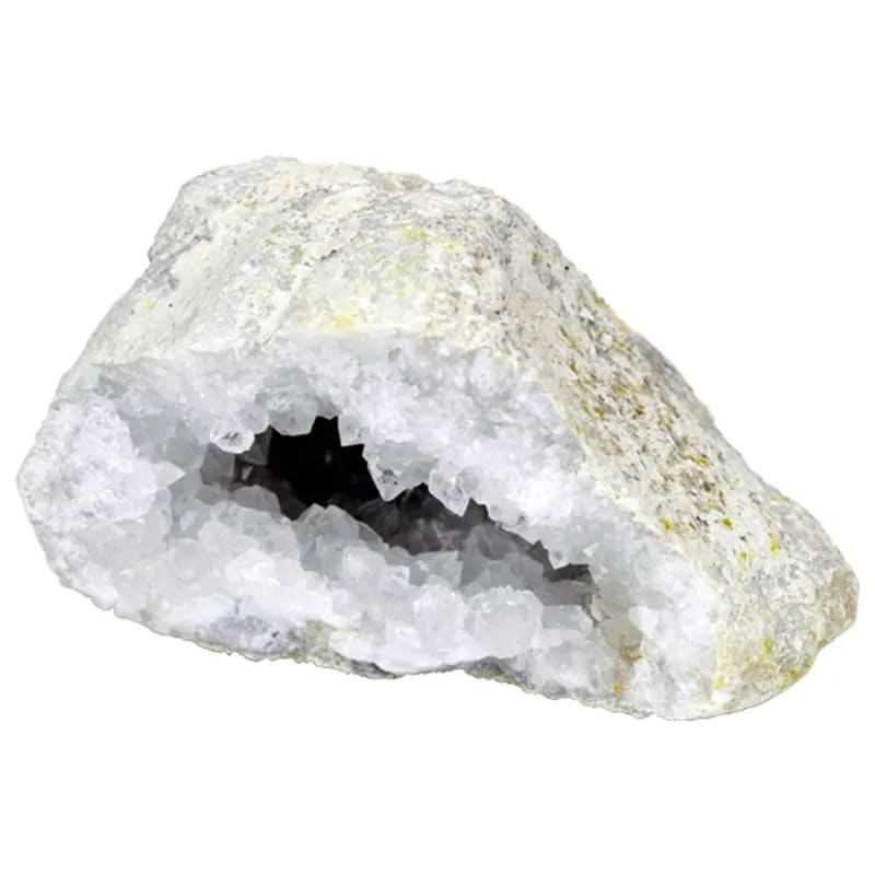 Krystal Geode m. Hvid Kvarts Klynger - 10-15 cm